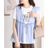 シフォンベスト＋天竺AラインシルエットTシャツアンサンブル | atONE | 詳細画像3 