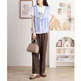 シフォンベスト＋天竺AラインシルエットTシャツアンサンブル | atONE | 詳細画像4 