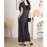 胸元レースアップギャザーオールインワン | atONE | 詳細画像9 