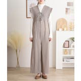 胸元レースアップギャザーオールインワン | atONE | 詳細画像10 