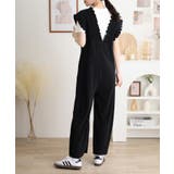 胸元レースアップギャザーオールインワン | atONE | 詳細画像1 