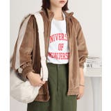 ブラウン | TCカットベロアライン入りZIPスタンドジャケット | atONE