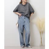 ラメ混裏毛デザインハーフスリーブプルオーバートップス | atONE | 詳細画像8 