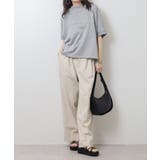 ラメ混裏毛デザインハーフスリーブプルオーバートップス | atONE | 詳細画像12 