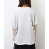 ラメ混裏毛デザインハーフスリーブプルオーバートップス | atONE | 詳細画像15 