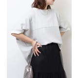 ラメ混裏毛デザインハーフスリーブプルオーバートップス | atONE | 詳細画像3 