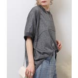 ラメ混裏毛デザインハーフスリーブプルオーバートップス | atONE | 詳細画像5 