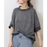 ラメ混裏毛デザインハーフスリーブプルオーバートップス | atONE | 詳細画像6 