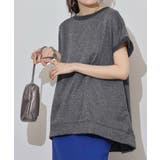 ラメ混裏毛デザインフレンチスリーブプルオーバートップス | atONE | 詳細画像9 
