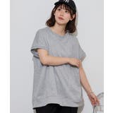 ラメ混裏毛デザインフレンチスリーブプルオーバートップス | atONE | 詳細画像6 