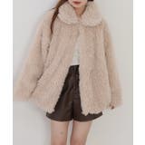 ライトベージュ | シープファーステンカラーミドル丈コート | atONE