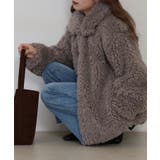 モカブラウン | シープファーステンカラーミドル丈コート | atONE