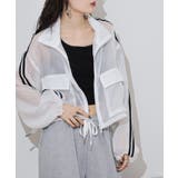 オフホワイト | ライン入りオーガンシアーブルゾン | atONE