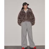 ミックスファーWジップショート丈ブルゾン | atONE | 詳細画像30 