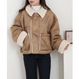 フェイクムートンボンディング裏ボアジャケットブルゾン | atONE | 詳細画像1 