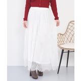 ひげレース切替ロング丈スカート | atONE | 詳細画像1