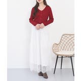 ひげレース切替ロング丈スカート | atONE | 詳細画像7