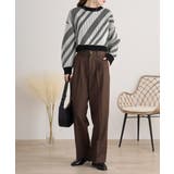 柄ニットショートプルオーバー | atONE | 詳細画像3