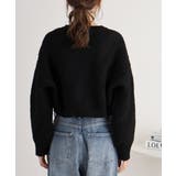 柄ニットショートプルオーバー | atONE | 詳細画像6