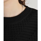 柄ニットショートプルオーバー | atONE | 詳細画像7