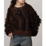 モヘアタッチ フリンジジャガード ニット プルオーバー | atONE | 詳細画像11