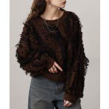 モヘアタッチ フリンジジャガード ニット プルオーバー | atONE | 詳細画像13