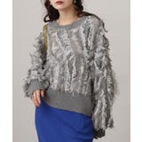 モヘアタッチ フリンジジャガード ニット プルオーバー | atONE | 詳細画像17