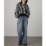 モヘアタッチ フリンジジャガード ニット プルオーバー | atONE | 詳細画像4