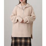 ビッグカラー風 ハーフZIP プルオーバーもっちり ニット トップス | atONE | 詳細画像14