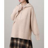 ビッグカラー風 ハーフZIP プルオーバーもっちり ニット トップス | atONE | 詳細画像16