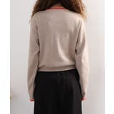 レイヤード風配色ニットカーディガン | atONE | 詳細画像9