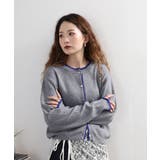 レイヤード風配色ニットカーディガン | atONE | 詳細画像12