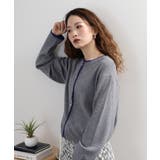 レイヤード風配色ニットカーディガン | atONE | 詳細画像15