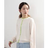 レイヤード風配色ニットカーディガン | atONE | 詳細画像22