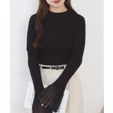 シアーカフスフレアスリーブハイネックニットプルオーバー | atONE | 詳細画像15