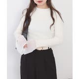 シアーカフスフレアスリーブハイネックニットプルオーバー | atONE | 詳細画像3