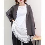 オフホワイト | レースドッキングTシャツ | atONE