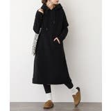 ブラック | 裏ボアパーカーワンピース | atONE