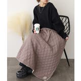 グレージュ | 2WAY 裏ボアキルト無地ロング巻きスカート | atONE