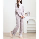 グレージュ | ストレッチベロア上下セット | atONE