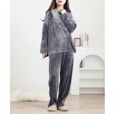 チャコール | ストレッチベロア上下セット | atONE