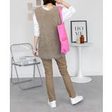 フロントジッパーツイルスキニーパンツ スリム ゆったり | atONE | 詳細画像28 