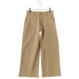 ベージュ | ツイルワイドベイカーパンツ ゆったり リラックス | atONE
