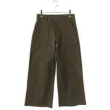 カーキ | ツイルワイドベイカーパンツ ゆったり リラックス | atONE