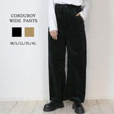 BLACK | ストレッチコーデュロイワイドパンツ | atONE