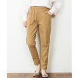 ベージュ | ウエストゴムテーパードツイルパンツ | atONE