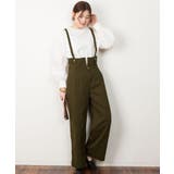 サスペンダー付きハイウェストツイルパンツ | atONE | 詳細画像20 