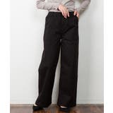 ブラック | ウエストゴムストレッチツイルベイカーパンツ | atONE