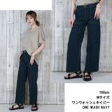 デニムワイドベイカーパンツ ストレッチ 伸び | atONE | 詳細画像7