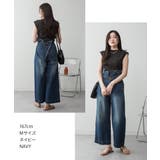デニムハイウェストサスペンダーワイドパンツ | atONE | 詳細画像23